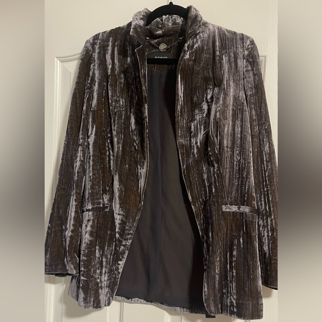 Grey Crushed Velvet Blazer Paris Brand Grey Crushed Velvet Blazer Paris Brand